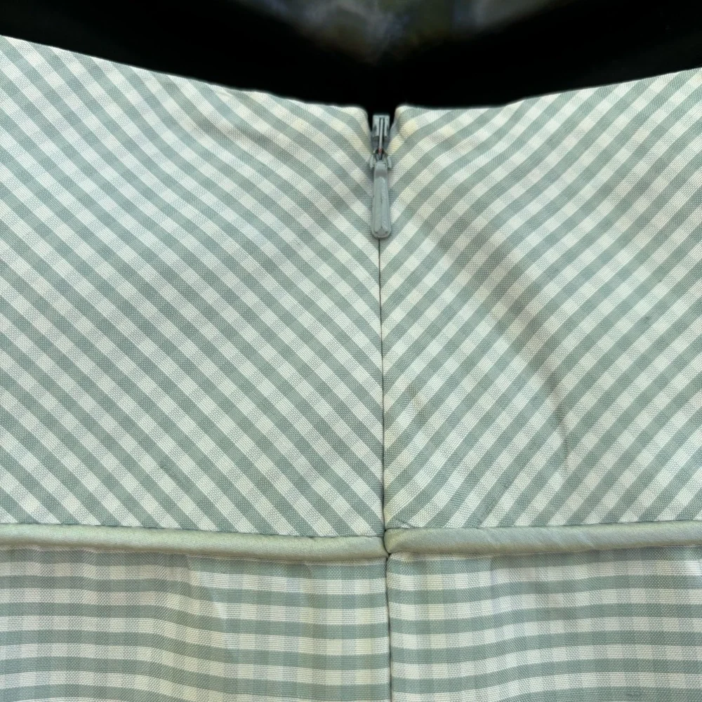 Talbots Silk Baby blue Gingham Sleeveless Shift fully lined mini Dress Sz 6 - Picture 5 of 12